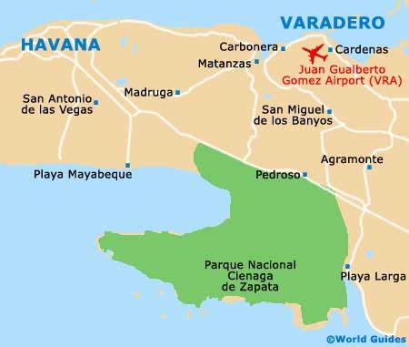 Cuba Map Varadero