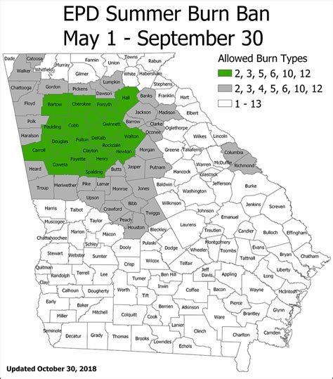 Summer Legal Burn Map | Environmental Protection Division