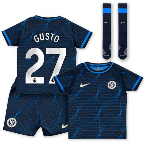 Chelsea Nike Away Stadium Kit 2023-24 - Little Kids with Gusto 27 printing