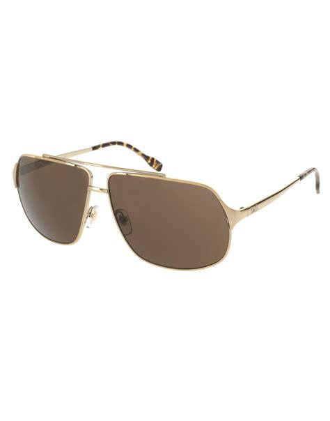 Lyst - Dolce & Gabbana Dg Square Aviator Sunglasses in Metallic for Men