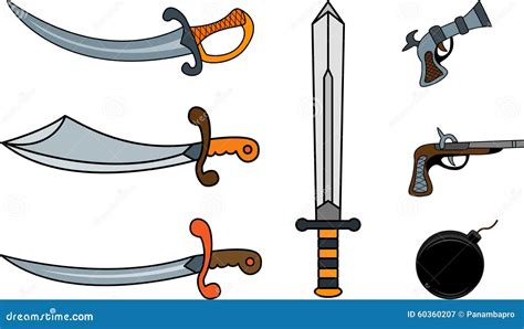 Pirate weapons stock vector. Image of death, collection - 60360207