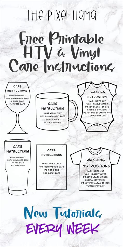 Printable Care Instructions For Vinyl Shirts