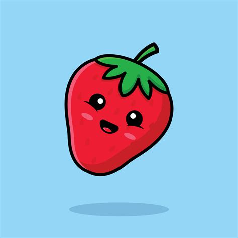 Kawaii Strawberry Cartoon Vector Illustration Cute Su - vrogue.co