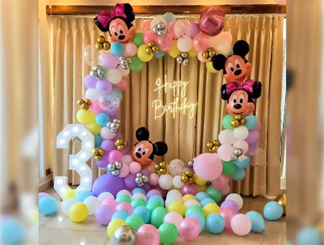 Mickey-Minnie Themed Birthday Decor | Balloon Decoration in Hyderabad | TogetherV