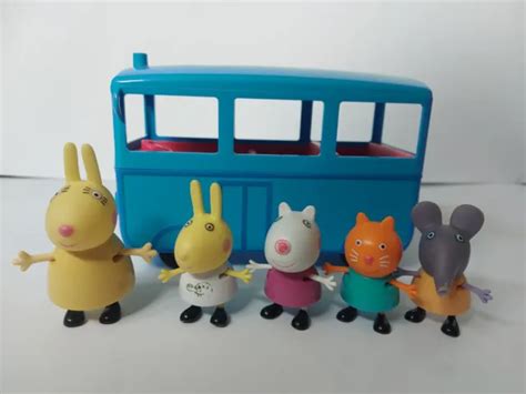 PEPPA PIG MISS Rabbit School Bus with characters. Plays Music £0.99 - PicClick UK