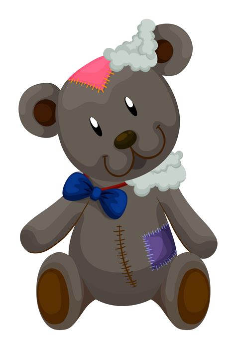 Old teddy bear with patches 296925 Vector Art at Vecteezy