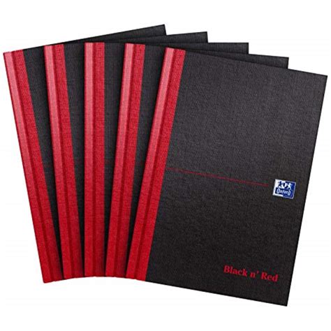 oxford black n' red a4 192 pages matte casebound hard-back ruled ...