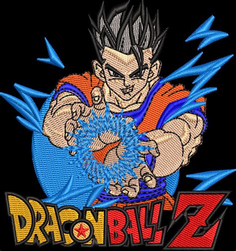 Embroidery design Goku Dragon ball Z flying tail Kame hame ha | Etsy