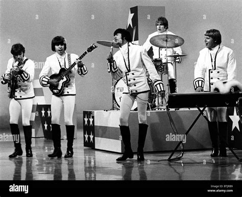 Paul Revere & the Raiders, Phil Volk (second from right), Mark Lindsay (center), Mike Smith ...