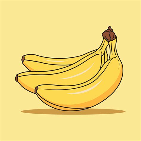 Banana fruit vector art. cartoon Banana icon illustration. Banana ...