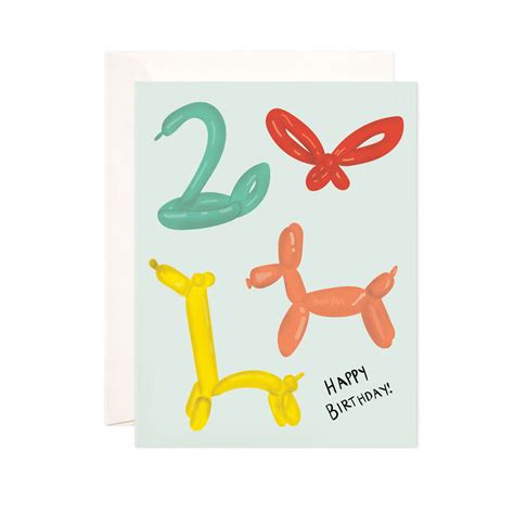 Birthday Balloon Animals Greeting Card | Bloomwolf Studio