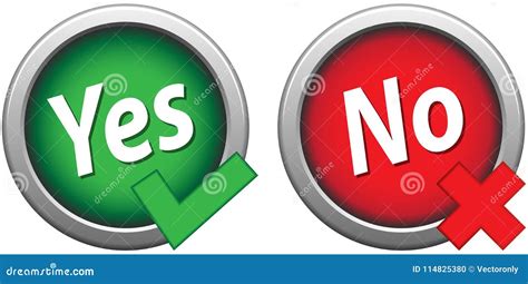 Yes No Buttons Simple Green and Red Icons Stock Vector - Illustration ...