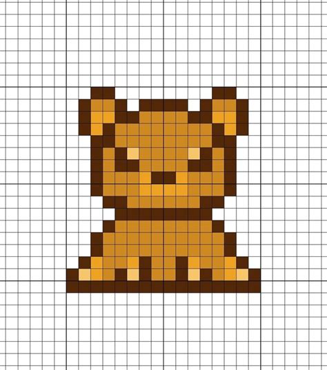 Pixel Art Bear | Pixel art, Pixel art design, Easy pixel art