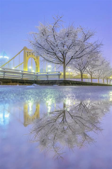 Reflections of Winter Pittsburgh Skyline Various Prints - Etsy