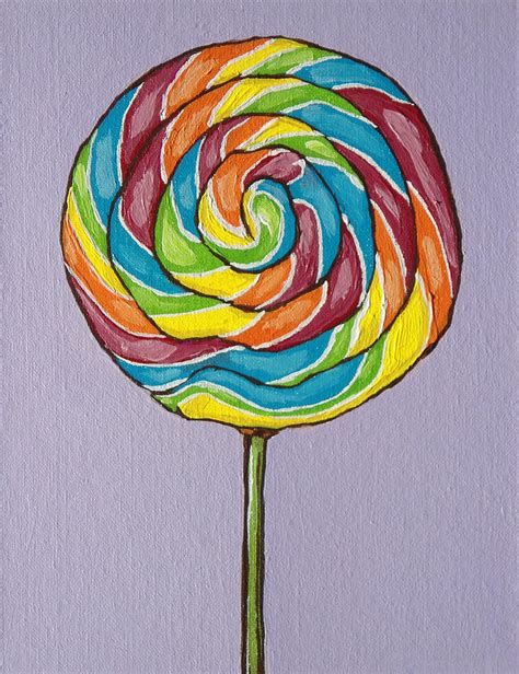 Rainbow Lollipop Painting by Sandy Tracey