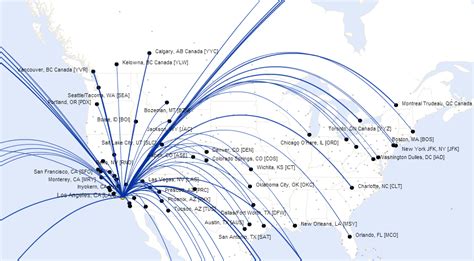 United Airlines Domestic Route Map