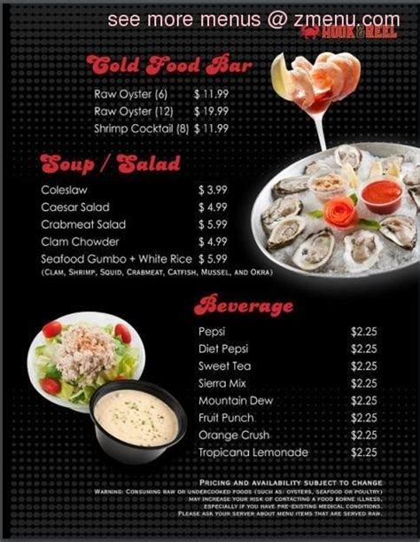 Menu at Hook & Reel restaurant, Glenn Dale