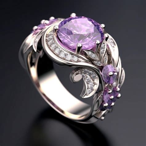 Premium AI Image | purple diamond ring engagement ring