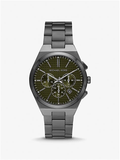 Oversized Lennox Gunmetal Watch | Michael Kors