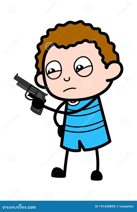 Cartoon Kid Pointing Gun stock illustration. Illustration of clipart - 191430895