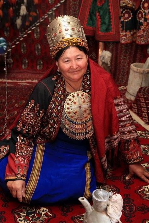 The Turkmen Woman with Traditional Coverage _ Egyn Eşikli,Şaý Seply ...