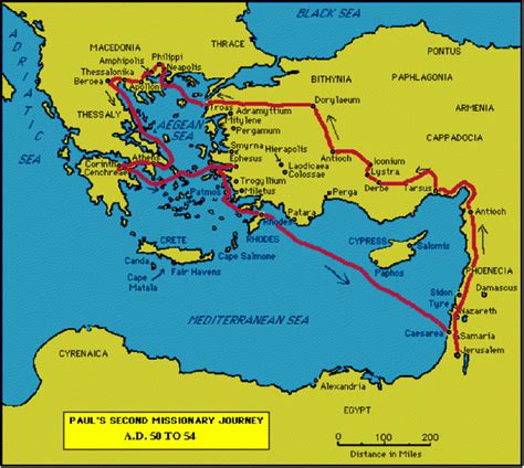 Apostle Paul's Journey Map