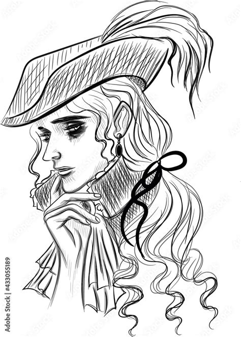 Handsome anime boy portrait - black and white sketch portrait Stock ...