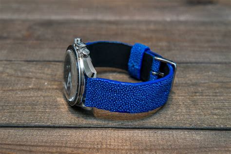 Stingray leather watch strap/ blue– finwatchstraps