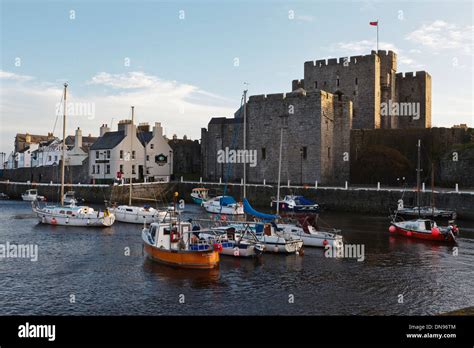 Castle Rushen and the harbour, Castletown, Isle of Man Stock Photo - Alamy