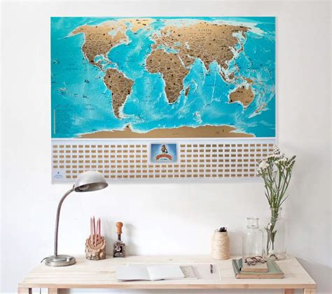 Travel World Scratch Off Map 35x25 MyMap Map of the world with Flags USA States Divided Detailed ...