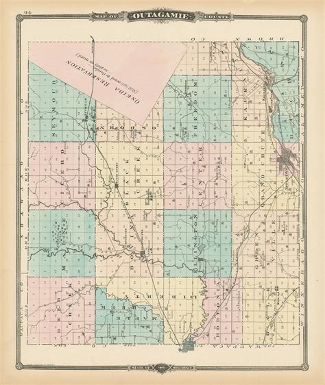 OUTAGAMIE COUNTY Wisconsin 1878 Map Replica or Genuine | Etsy