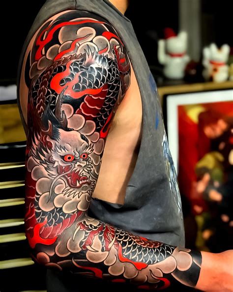 Dragon Sleeve Japanese Style Dragon Sleeve Tattoos, Full Sleeve Tattoos ...