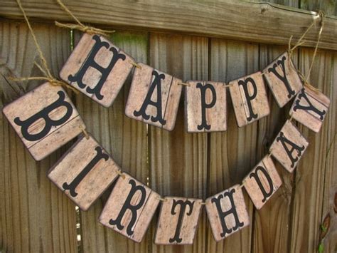 Barn Wood Look Birthday Banner Rustic Birthday Cowboy