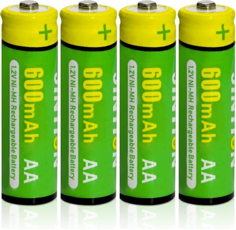 Rechargeable AA Batteries Double A NiMh AA 600mAh 1.2V AA Solar Battery ...