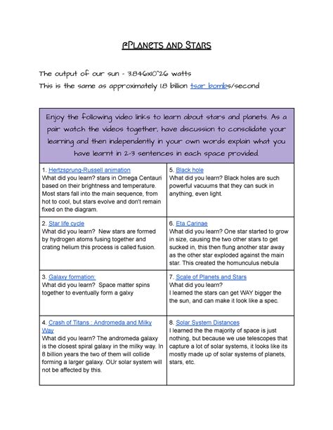 Star Formation and Planets - fPlanets and Stars The output of our sun ...