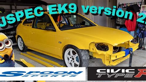 Spoon Yellow K24 swapped EK9 Type R - YouTube