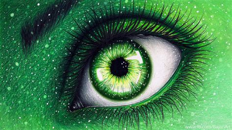 Green eye drawing