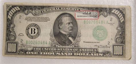 1934a $1, 000 Dollar Bill York Federal Reserve Note