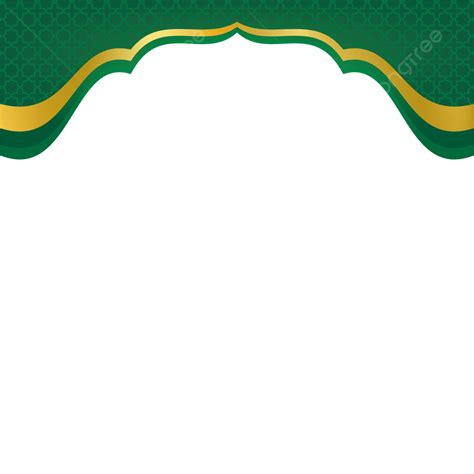 Islamic Green Header Border With Pattern Background Vector, Islamic Border, Header, Islamic ...