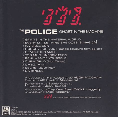 Classic Rock Covers Database: The Police - Ghost in the Machine (1981)