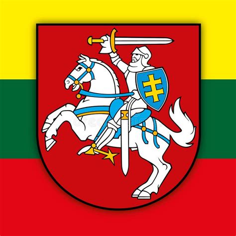 Lithuania Coat of Arms and Flag Stock Vector - Illustration of east, coat: 82798309