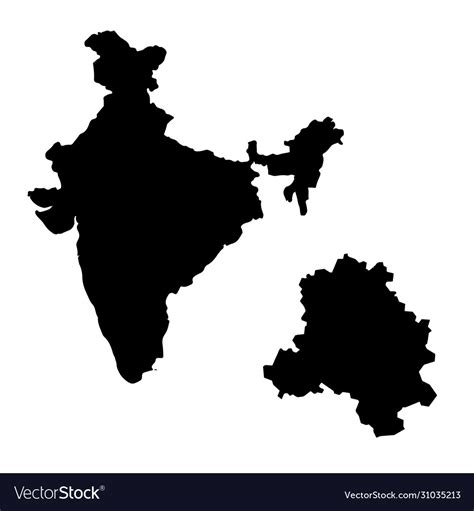 Map india and new delhi country capital Royalty Free Vector