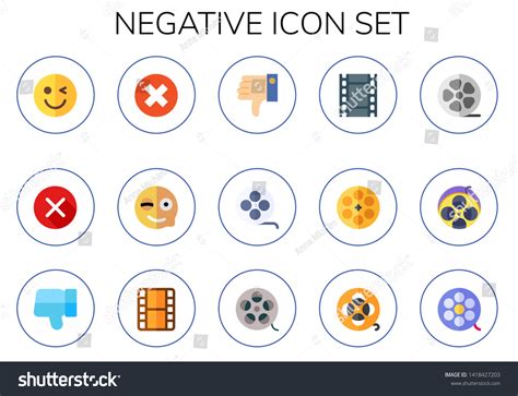 Negative Icon Set 15 Flat Negative Stock Vector (Royalty Free) 1418427203 | Shutterstock