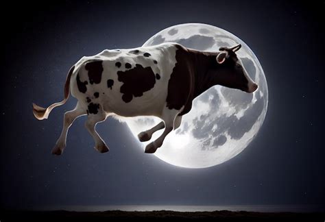 Premium AI Image | Cow jump over the moon Generate Ai