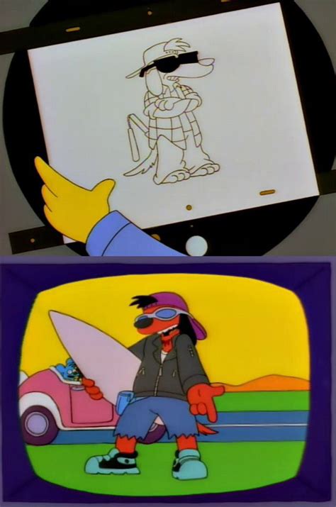 In The Simpsons episode "The Itchy & Scratchy & Poochie Show" Poochie is drawn with checkered ...