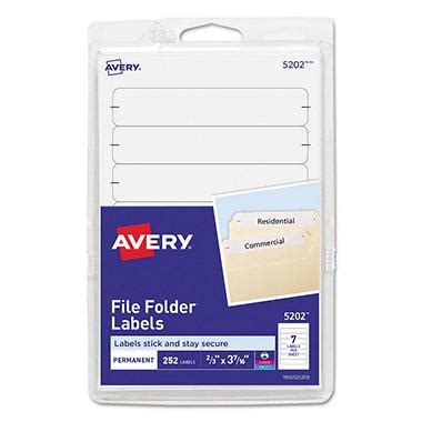 Avery 5202 - Print or Write File Folder Labels, White - 252 Labels - Sam's Club