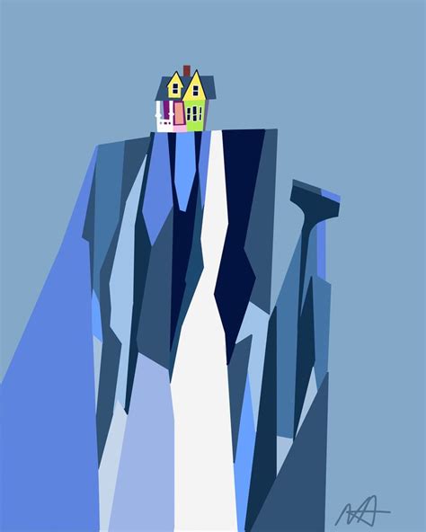 Art Print - UP Movie Characters + Landmarks, Portrait/Cartoon Style in 2021 | Disney paintings ...