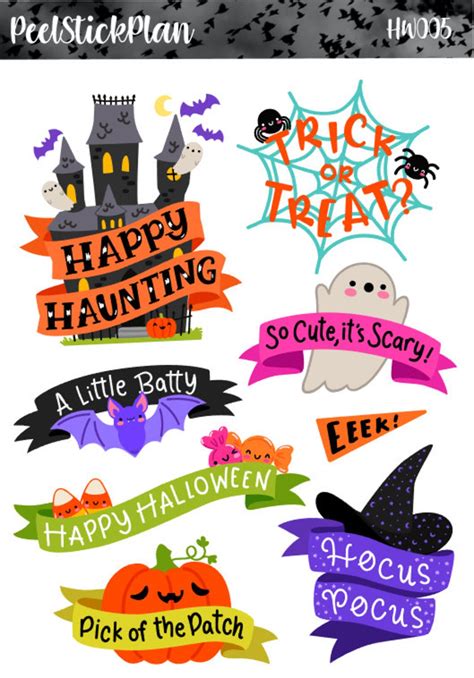 Halloween Stickers Kawaii Halloween Kawaii Stickers Cute | Etsy