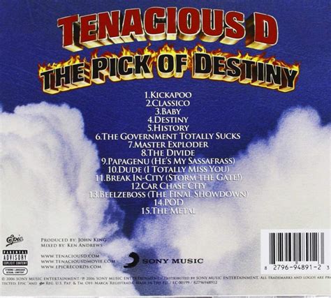 Tenacious D The Pick Of Destiny Soundtrack