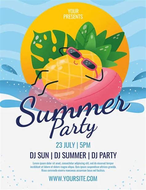 Summer Party Flyer Template Free